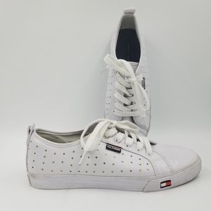 $3 deal! Tommy Hilfiger white & gold star shoes 9